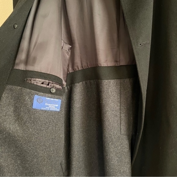 Loro Piana Nordstrom Men's Storm System Black Wool Over Coat Size 48R - Picture 11 of 14